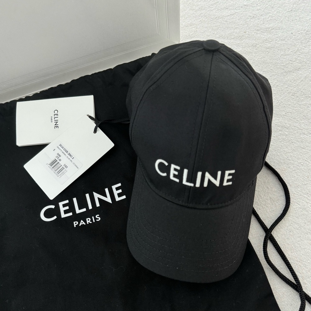 Celine Baseball Cap in Black - Size Small